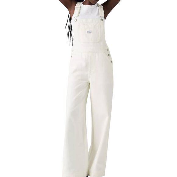 Levi’s XL Off White Wide Leg Baggy Denim Overalls NWT - Picture 5 of 16